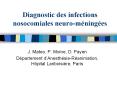 Diagnostic des infections nosocomiales neuro-m ning es J
