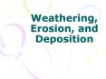 Weathering, Erosion, and Deposition 1. Weathering Weatherin