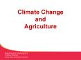 Climate Change and Agriculture Agriculture GG Emission
