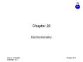 Chapter 20 Electrochemistry Overview Half-Reaction