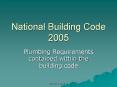 National Building Code 2005 Plumbing Requirements containe