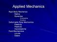 Applied Mechanics Rigid Body Mechanics Statics Dynamic