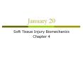 January 20 Soft Tissue Injury Biomechanics Chapter 4 * * * 