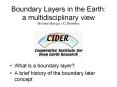 Boundary Layers in the Earth: a multidisciplinary vie