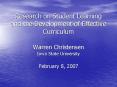 Research on Student Learning and the Development o