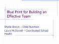 Blue Print for Building an Effective Team Sheila Brown 