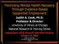 Promoting Mental Health Recovery Through Evidence-Base