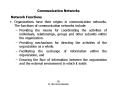 Communication Networks Network Functions Organizations hav