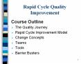 Rapid Cycle Quality Improvement Course Outline The Qualit
