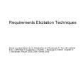 Requirements Elicitation Techniques Based on presentation