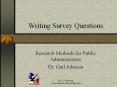 Writing Survey Questions Research Methods for Publi