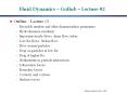Fluid Dynamics   Gollub   Lecture #2 Outline   Lecture #
