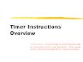 Timer Instructions Overview Instructions: Use the Page U