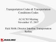 Transportation Codes & Transportation Conditions Code