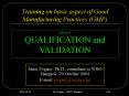 Training on basic aspect of Good Manufacturing Practice