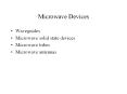 Microwave Devices Waveguides Microwave solid state device