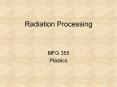 Radiation Processing MFG 355 Plastics Energy is Energy