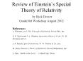 Review of Einstein s Special Theory of Relativity by Ric