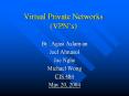 Virtual Private Networks (VPN s) By: Agasi Aslanyan Joe