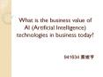 What is the business value of AI (Artificial Intelligence