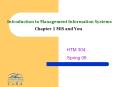 Introduction to Management Information Systems Chapter 1 MI
