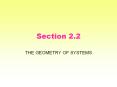 Section 2.2 THE GEOMETRY OF SYSTEMS Some old geometry W