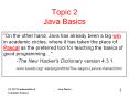 Topic 2 Java Basics