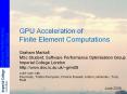 GPU Acceleration of Finite Element Computations Graha
