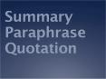 Summary Paraphrase Quotation Summary Condensed In your ow