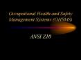 Occupational Health and Safety Management Systems (OHSMS