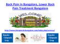Back Pain in Bangalore, Lower Back Pain Treatment Bangalore