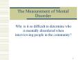 The Measurement of Mental Disorder Why is it so difficult t