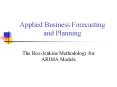 Applied Business Forecasting and Planning The Box-Jenkin
