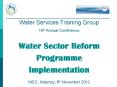Water Services Training Group . 16th Annual Conference