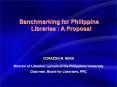 Benchmarking for Philippine Libraries : A Proposal CORAZO