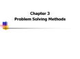 Chapter 3 Problem Solving Methods Problem Solving Proble