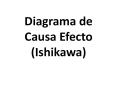 Diagrama de Causa Efecto (Ishikawa) Diagrama de causa 