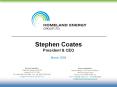 Stephen Coates President & CEO March 2008 Investo