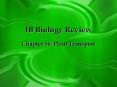 IB Biology Review Chapter 36: Plant Transport Wha