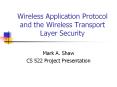 Wireless Application Protocol and the Wireless Transpor