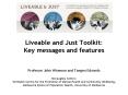 Liveable and Just Toolkit: Key messages and feature