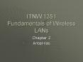 ITNW 1351 Fundamentals of Wireless LANs Chapter 2 Antenna