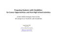 Preparing Students with Disabilities for Caree