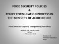 FOOD SECURITY POLICIES & POLICY FORMULATION PROCESS IN TH