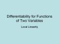 Differentiability for Functions of Two Variables Loca