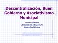 Descentralizaci n, Buen Gobierno y Asociativismo Municipa