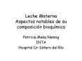 Leche Materna Aspectos notables de su composici n bioqu mic