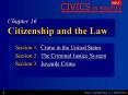 Chapter 16 Citizenship and the Law Section 1: Crime in th