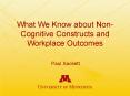 What We Know about Non-Cognitive Constructs and Workplac