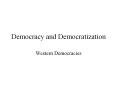 Democracy and Democratization Western Democracies Politica